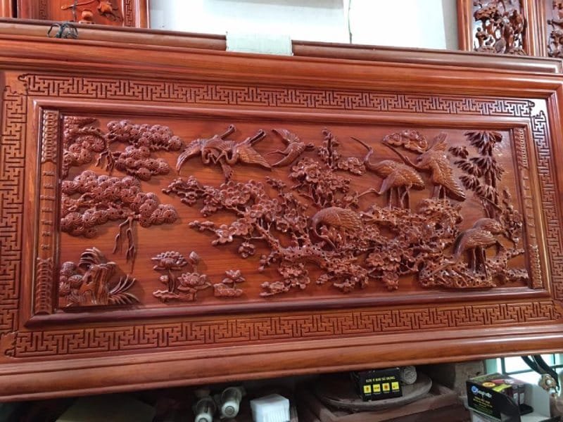 Cham Khac Hoa Van Tung Hac Dien Nien Nha Go Co