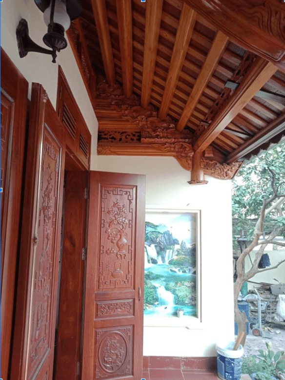 Kết cấu nhà gỗ: tên gọi & giải nghĩa các chi tiết Chạm khắc trên kẻ nhà gỗ kẻ truyền