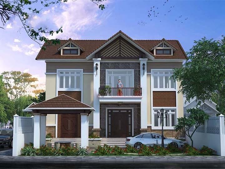 Mẫu thiết kế nhà 3 gian 2 tầng: từ truyền thống đến hiện đại Xu Huong Thiet Ke Nha 3 Gian 2 Tang Hien Nay