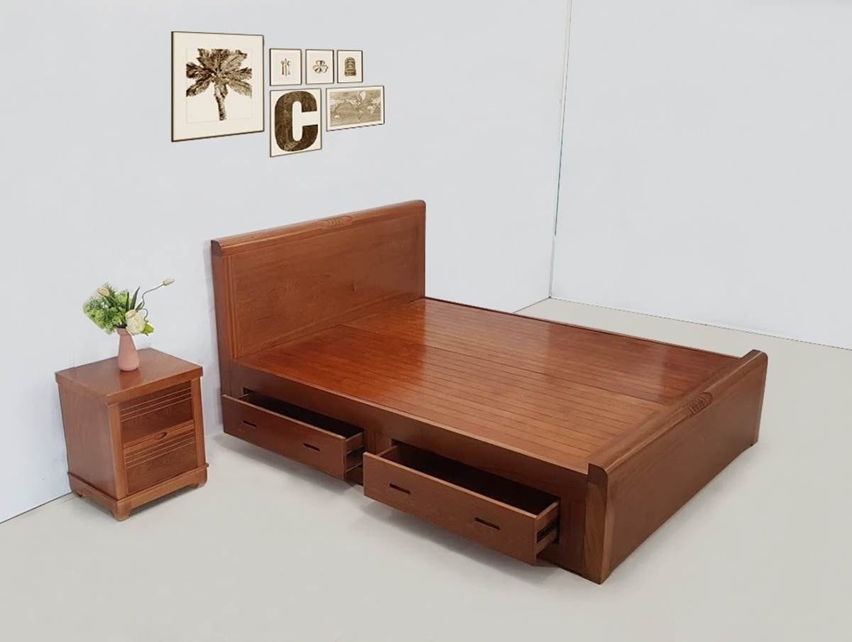 Giường gỗ xoan đào có tốt không? Nên chọn mua loại nào? Mau Giuong Go Xoan Dao Co Ngan Keo