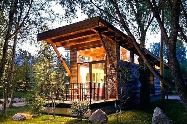 +11 Mẫu nhà gỗ mini nhỏ đẹp, thích hợp cho homestay, nghỉ dưỡng Mau Nha Go Mini Ket Hop Kinh Dep 03
