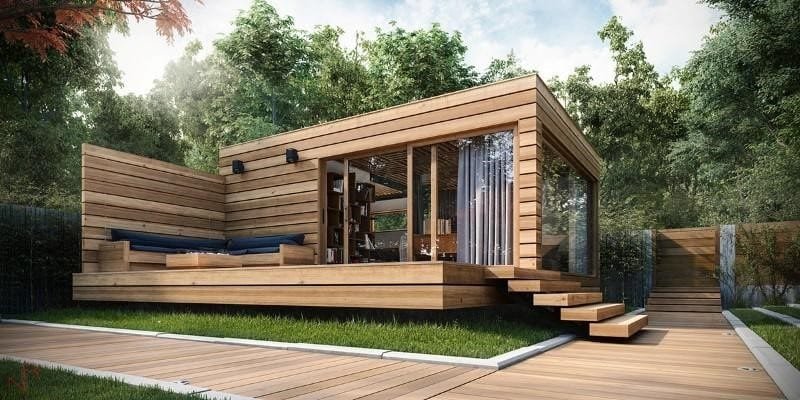 +11 Mẫu nhà gỗ mini nhỏ đẹp, thích hợp cho homestay, nghỉ dưỡng Mau Nha Go Mini Khong Gian Mo Dep 02