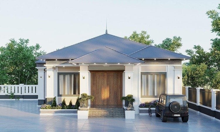 Nhà cấp 4 chữ T 3 phòng ngủ